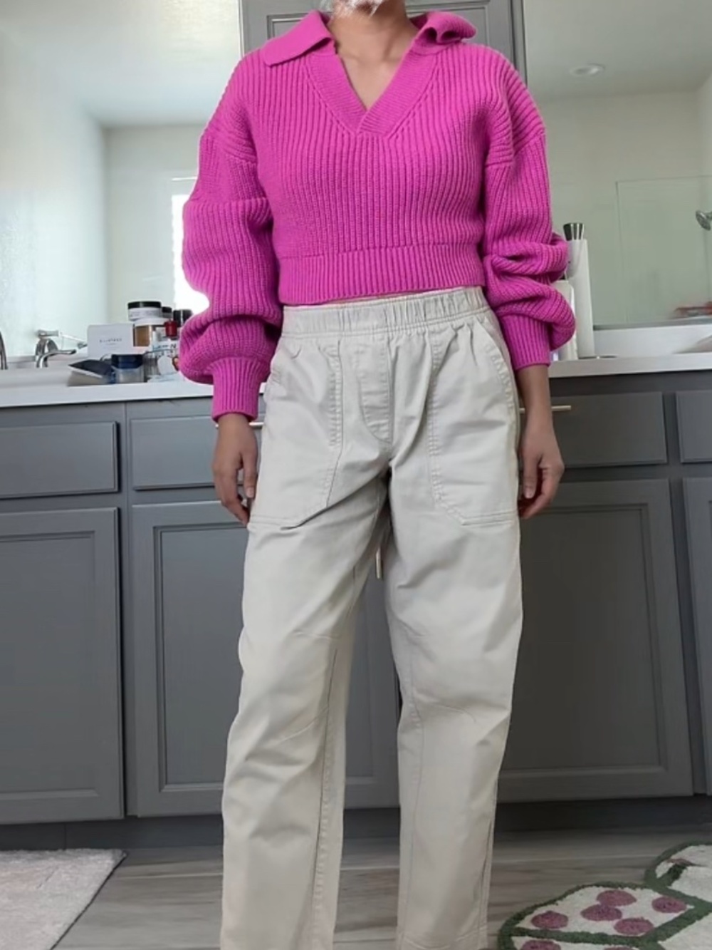 Zara fuchsia pink cropped sweater - Picture 9 of 10